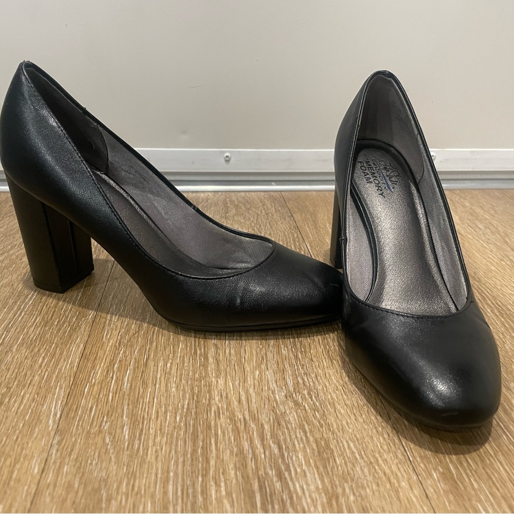 Black Lifestride Memory Foam Block Heels
